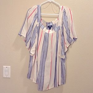 a.n.a women’s -3x plus size - never worn boho style blouse with bell sleeves.